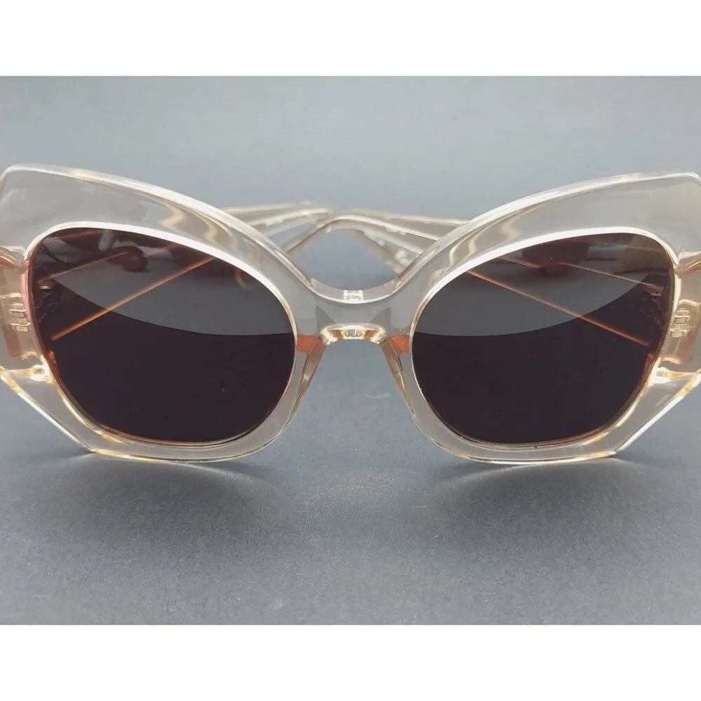 Rare Elizabeth & James Roslie Geo Butterfly Sunglasses Crystal Tea Color EJS1722